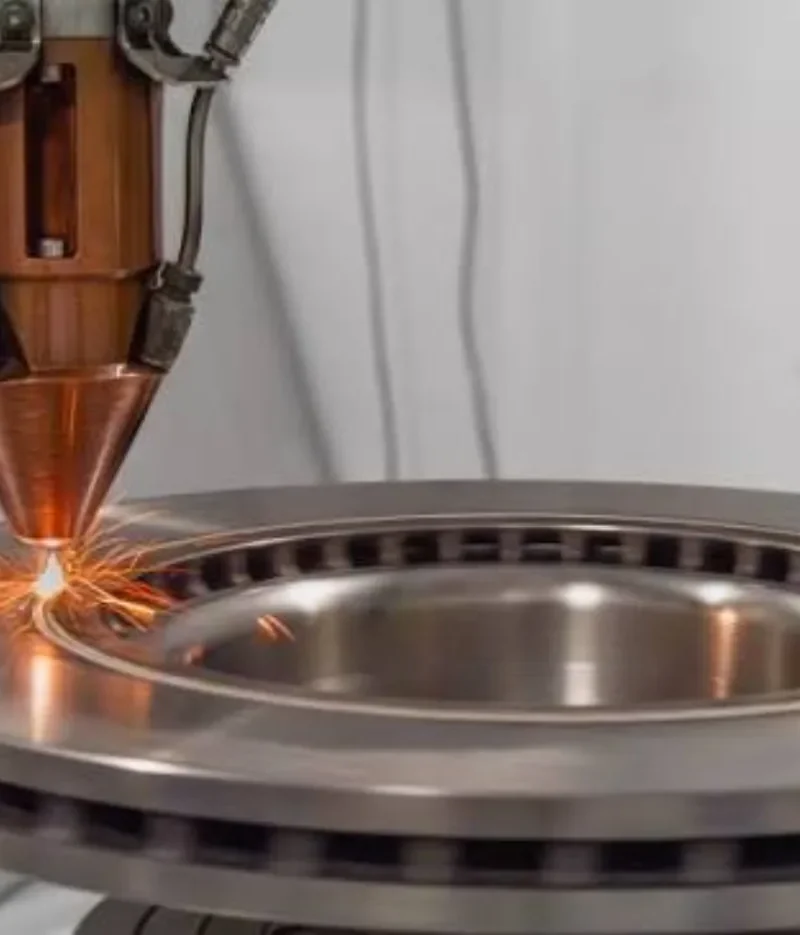 Cladding process on a gear component; image supplied in the Robotic Cladding presentation.